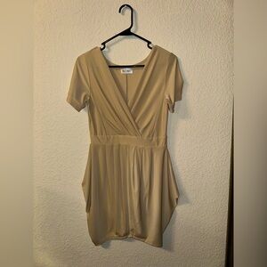 Cream knee-length dress